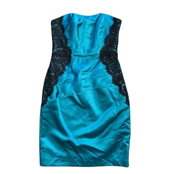 NWT Womens David’s Bridal Strapless Sleeveless Oasis Lace Satin Formal Dress - 2 - Picture 2 of 5